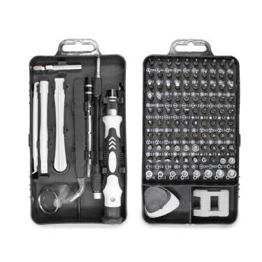 Imagem de Kit de Ferramentas Profissional 115 em 1, Estojo com Chaves de Precisão para Manutenção de Celulares, Tablets e Eletrônicos, Com Pinça, Ventosa e Palhetas