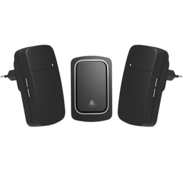 Imagem de Campainha Ecológica Sem Fio e Sem Bateria Dupla | 38 Toques | IP44 | Alcance 150m | Cor Preta