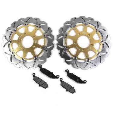 Imagem de Discos e pastilhas de freio dianteiro Arashi para Suzuki GSX600F 2004-2006, acessórios de substituição de motocicleta dourados