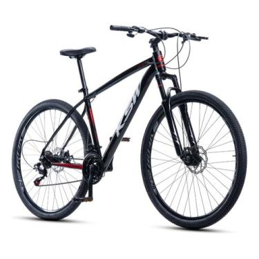 Imagem de KSW Bicicleta Aro 29 XLT 100 21 V Shimano Quadro Alumínio Freio a Disco (Preto/Vermelho/Branco, 15")