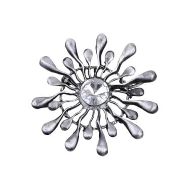 Imagem de Kokoma Broche de girassol para mulheres zircônia cúbica sol lapela broche corpete crachá clipe de xaile alfinetes de segurança acessórios de moda joias