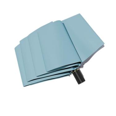 Imagem de barenx Guarda-chuva elegante, guarda-chuva dobrável automático premium, guarda-chuva com proteção UV, guarda-chuva compacto - 8/10/24/60 costelas, 8 nervuras, alça dourada, azul