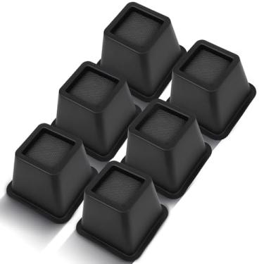 Imagem de MCXYEM Elevador de cama/elevador de cama/elevador de cama/elevador de móveis/elevadores de mesa/elevadores de moldura criar armazenamento sob a cama resistente para ajuste de altura de móveis preto