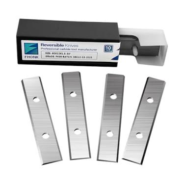 Imagem de FHONK Cortadores de inserções de carboneto de 60 mm, 6 cm para facas de substituição de corte de madeira, serve em espiral, cortador de plaina helicoidal, ferramenta de torneamento de torno de madeira