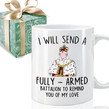 Imagem de Puouoonyi Caneca engraçada Hamilton King George Chorus presentes para fãs musicais de Hamilton, presentes musicais de estudantes para mulheres e homens, copo de teatro musical da Broadway, presente de