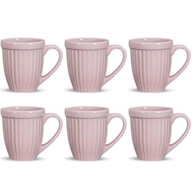 Imagem de Jogo de Xicara, Kit 6 Canecas Xicaras de Ceramica Mesa Posta Linha Italia Colors 12 Cores Disponiveis 390ml(ROSA,2ª LINHA OUTLET)