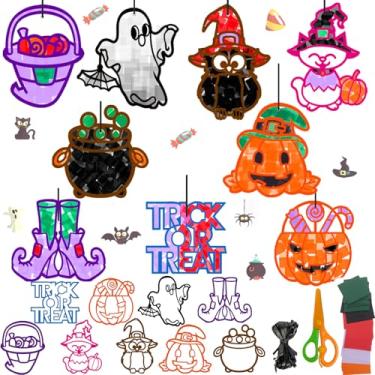 Imagem de Jengaer 36 Set Suncatcher Paper Crafts Kit with Paper DIY Stained Effect Sun Catcher Kit Make Your Own Crafts Hanging Ornaments for Festival Art Party Supplies