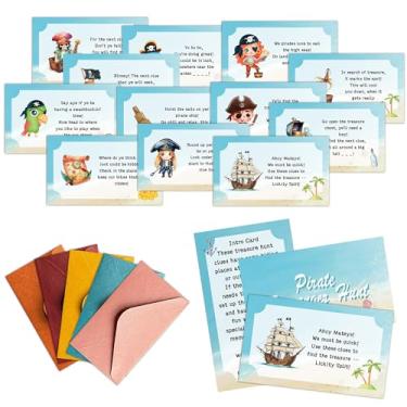 Imagem de DRWJPAT Pirate Scavenger Hunt Game, Halloween Party Games for Family Treasure Riddle Hunt Cards Game Activities, Pirate Birthday Indoor Outdoor Party Games Supplies, Funny Gifts for Adults Family, 01