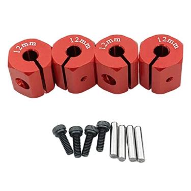 Imagem de Adaptador de tração de roda para carro SCX10 CC01 1/10 12 mm vermelho