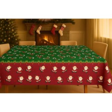Imagem de Toalha de Mesa Natalina Oxford | 4 Tamanhos 1,40m a 3,20m | Para 4 a 10 Lugares(Papai Noel Novo,1,40x1,40)