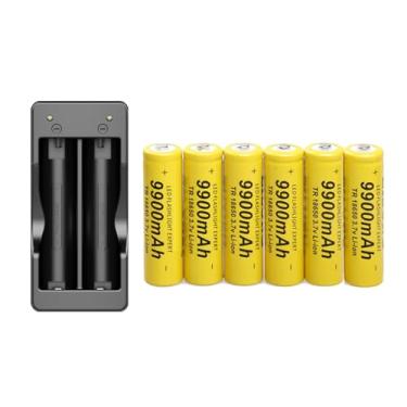 Imagem de Carregador de bateria recarregável 18660 9900 mAh, conjunto de carregador de bateria inteligente universal para lanternas 18650, faróis, campainhas, conjunto de carregadores de baterias de 3,7 volts