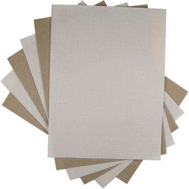 Imagem de KCS 4/6 peças de 30.5 cm x 45.7 cm 16CT algodão contado tecido ponto cruz pano Aida (6 peças, cru + cáqui)