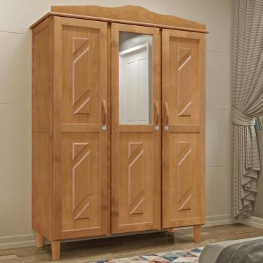 Imagem de Guarda-roupa 3 Portas 3 Gavetas Brasil Freijó Madeira Pinus - Cavazotto