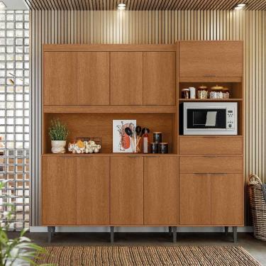 Imagem de Armário De Cozinha Bahamas 11 Portas 2 Gavetas Jequitibá - Lukaliam