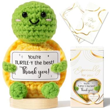 Imagem de Thank You Gifts for Women Emotional Support Crochet Plush, Handmade Funny Turtle Crochet w/ Card Employee Appreciation Gifts for Teacher, Christmas Birthday Gift Set for Women Coworker Nurses Bosses