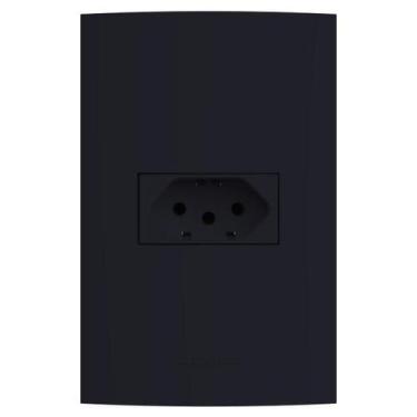 Imagem de Conjunto Tomada 10A 2P+T 4X2 Preto Fosco 85740 Alumbra