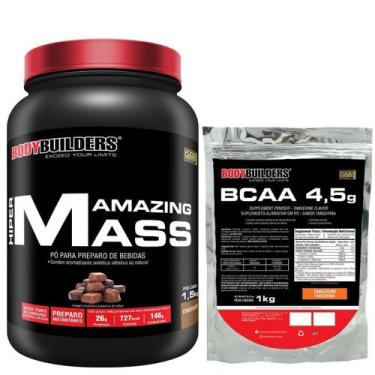 Imagem de Kit Hipercalórico Amazing Mass 1,5Kg + Bcaa 4.5 1Kg - Bodybuilders