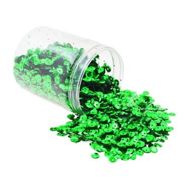 Imagem de Mandala Crafts 20.000 lantejoulas verdes para artesanato DIY - 6 mm de bojo redondo lantejoulas soltas a granel para bordado de costura - lantejoulas brilhantes para artesanato com furos para