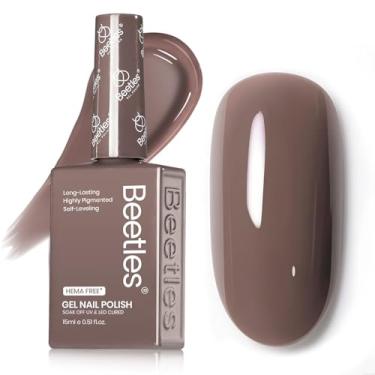 Imagem de Esmalte Beetles Brown Gel - 15 ml Esmalte de cor marrom cinza sem hema de longa duração alto brilho Soak Off Latte Rotina Uv Gel Polish Color Bottle Salon 0,51 Fl Oz