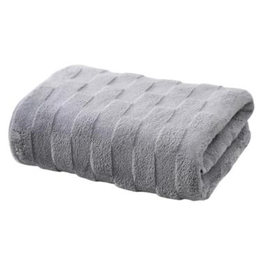 Imagem de KIT Toalha de Banho Microfibra Coral 70x140cm – toque Macia, Leve, Alta Absorção e Secagem Rápida (Cinza-RYG12,3)