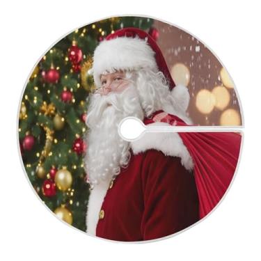 Imagem de SEHANY Saia para árvore de Natal, 91 cm, Papai Noel, vermelha, decoração de árvore de Natal, tapetes para decoração de festa de Natal em casa