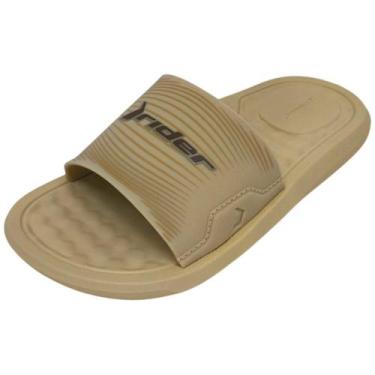 Imagem de Chinelo Infantil Menino Slide Rider Kids Step, Bege, Marrom, 32/33