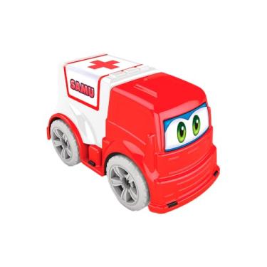 Imagem de GGB Plast Carrinho de Brinquedo Mini Frota Samu Vermelho e Branco