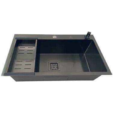 Imagem de Cuba Gourmet Slim Max Preta de Aço Inox 78x43cm com Acessórios - CUB-015 - STILLUS HOME