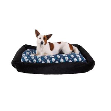 Imagem de Cama Pet Extra Grande Impermeável 100X70/70 * 50cm Cachorro e Gato Lavável Com Zipér Anti-friagem(GRANDE 100X70,DOG AZUL)