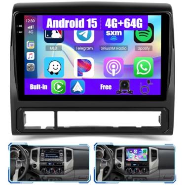 Imagem de Inefala [4G + 64G] Rádio automotivo Android 15 para Toyota Tacoma 2005-2015 com carplay sem fio/Android Auto, tela sensível ao toque HD de 9 polegadas, estéreo automotivo com GPS, WiFi, Bluetooth, FM