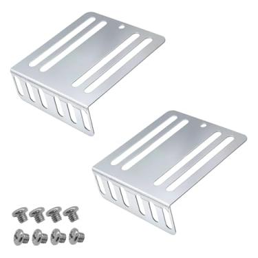 Imagem de SWQS Kit de instalação estéreo de carro duplo DIN, suportes universais em L de metal com parafusos para leitor de DVD de rádio estéreo de carro, ferramentas automotivas profissionais, kit de quadro de