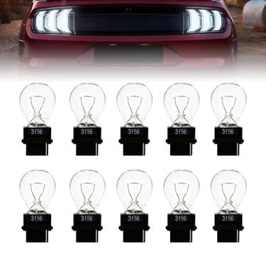 Imagem de AMZAUTO 10 PCS Lâmpada de seta 3156, lâmpada de freio de instrumento de carro de 12 V 21 W, acessório de substituição de luz de sinalização reversa de freio automotivo para carro, caminhão, veículo RV