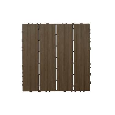 Imagem de Azulejos de convés interligados de plástico, 30,5 cm x 30,5 cm à prova d'água para piso composto para varanda piscina varanda quintal café D 20 peças