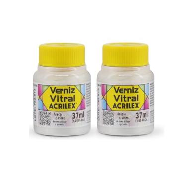 Imagem de Kit 2 Verniz Vitral Acrilex Base Madreperola 592 37ml – Acabamento Brilhante para Vidro, Copos, Garrafas, Vasos, Cerâmica e Porcelana – Efeito Vitrais Profissional