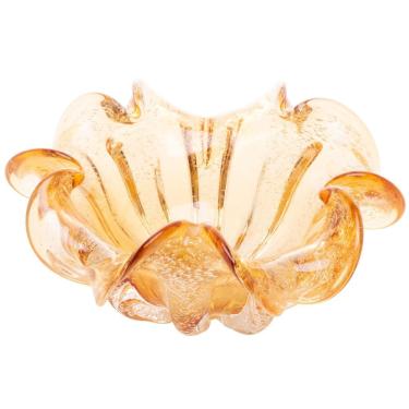 Imagem de Centro de Mesa Decorativo de Vidro Murano Italy Âmbar 24x11cm Wolff