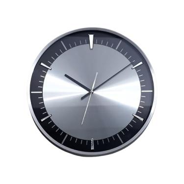 Imagem de Relógio de parede Relógio de parede silencioso metal simples em escala tridimensional, 40 cm (16 polegadas), alimentado por bateria para decoração de casa