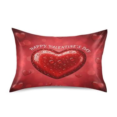 Imagem de SEHANY Capas de almofada de seda para cabelo e pele para o Dia dos Namorados, capas de almofada de cetim respiráveis macias e refrescantes com fecho de envelope, tamanho king (50,8 x 76,2 cm)