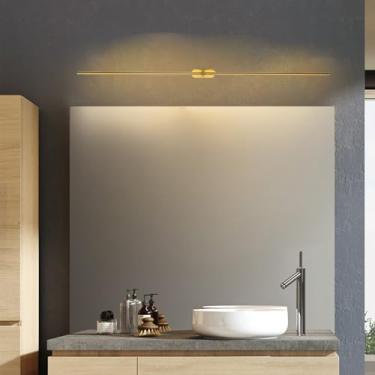 Imagem de GZZBMY Luz de espelho LED banheiro moderno luzes de parede alumínio longas luzes de parede iluminação de imagem banheiro iluminação de parede para quarto sala de estar escada penteadeira (luz quente