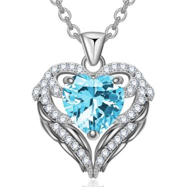 Imagem de Colares com pingente de cristal de pedra do mês de nascimento para mulheres, presente de aniversário dos namorados, dia das mães, colar de namorada, joia de coração de filha, aniversário para ela, ON