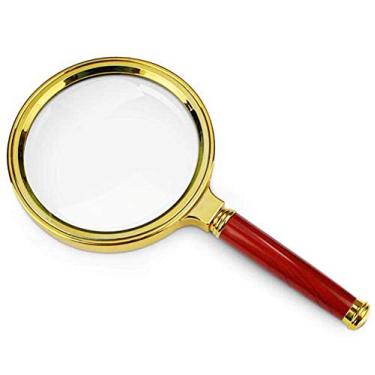 Imagem de uhyOHF Lupa, lupa 3X - 70 mm metal vintage cabo de madeira lupa para leitura de mapas - lupa de reparo de relógio joalheiro, auxiliares de baixa visão (