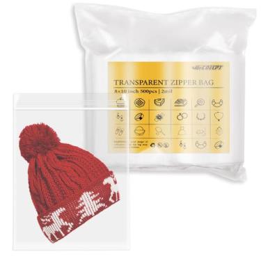 Imagem de Sacos com zíper UFCOELPT 8 x 10 polegadas 1,89 L 500 unidades de LDPE 