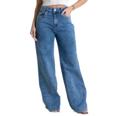 Imagem de Calça Jeans Sawary Wide Leg - 281592 - Azul claro 42, Azul, 42