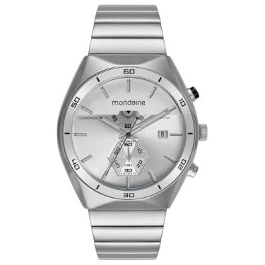 Imagem de Mondaine Relógio Masculino Cronógrafo Prata Mostrador em Camadas