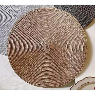 Imagem de Jogo Americano Redondo Sousplat Supla Mesa Posta 6 Peças Beige - Napol