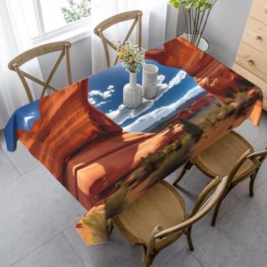 Imagem de ZTPOWQA Arches National Park - Toalha de mesa de jantar com estampa padrão 89 x 139 cm, retangular, impermeável, reutilizável, festa de jantar