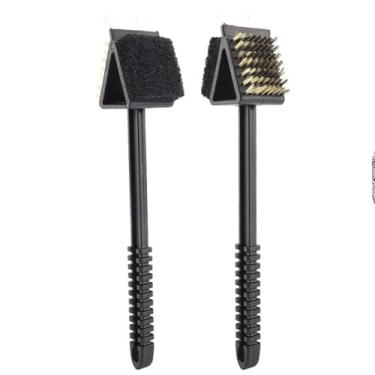 Imagem de Escova Limpa Grelha 3 em 1, Espátula com Escova de Aço Inoxidável e Bucha, Design Ergonômico, 36x7x7cm, para Churrasco