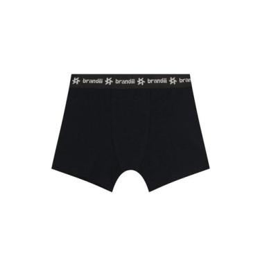 Imagem de Cueca boxer infantil menino em cotton Brandili, P, Preto
