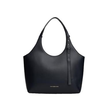 Imagem de Tommy Hilfiger Bolsa feminina com logotipo, azul espacial, tamanho único