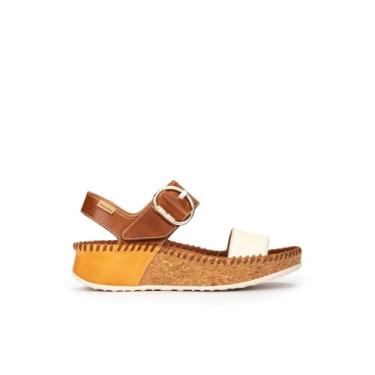 Imagem de PIKOLINOS Sandália feminina estilo marina de couro, Nata-c1, 9-9.5