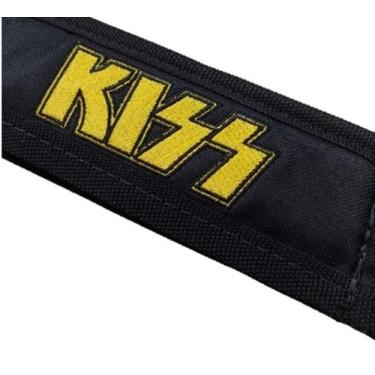 Imagem de Correia Violão Guitarra e Baixo Bordada Acolchoada 7 cm Bandas Rock - 